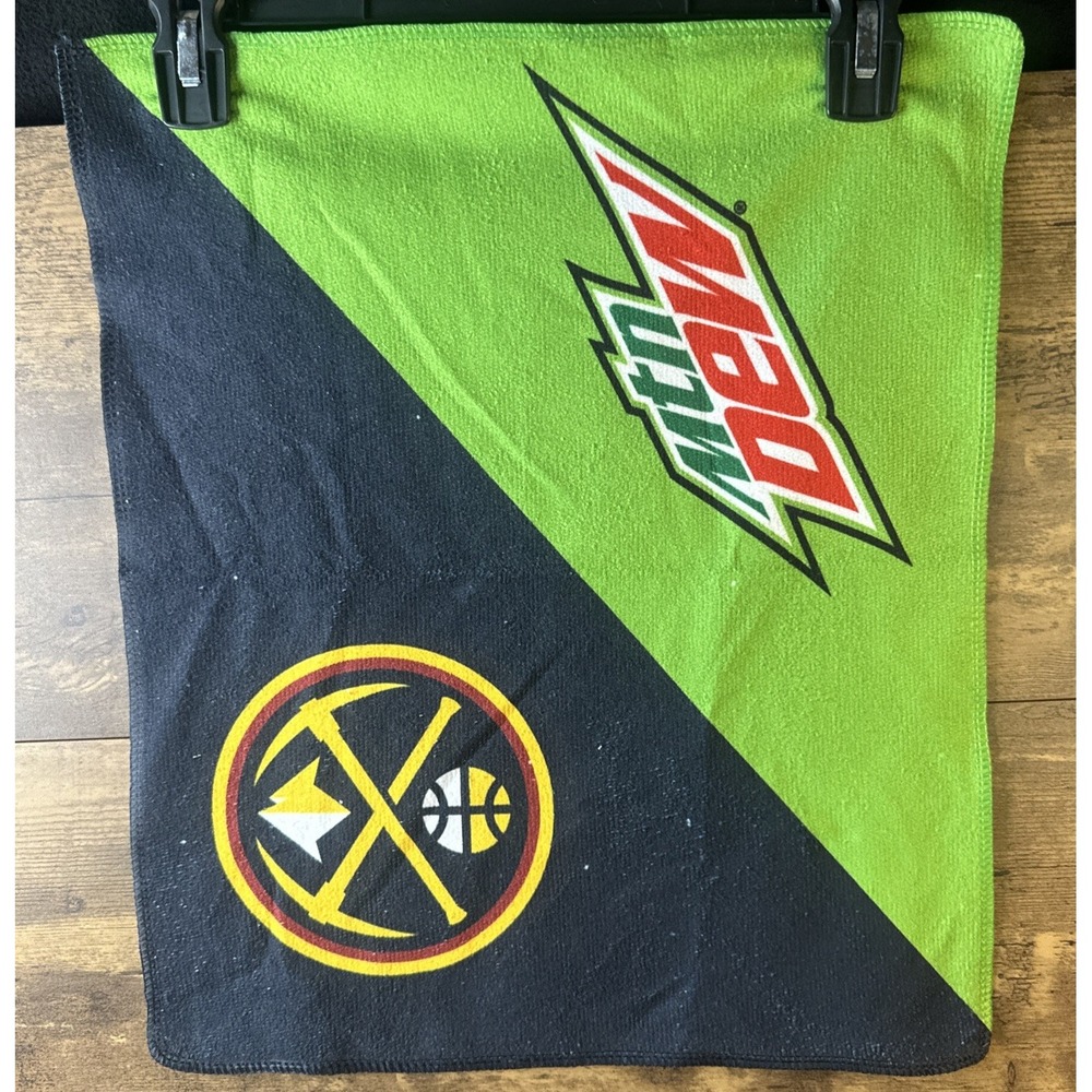 RARE Denver Nuggets Mountain Dew Promo Microfiber Sports Rally Hand Towel MtnDew